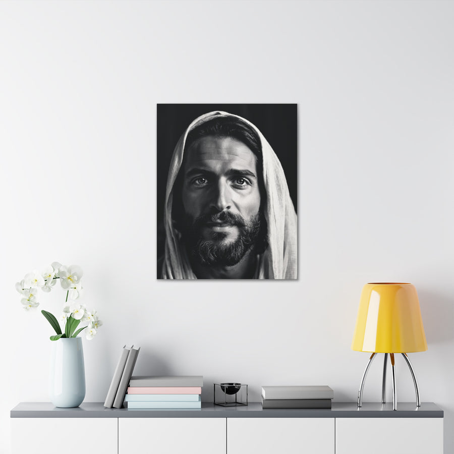 Divine Presence of Jesus Canvas Wrap- Black and White Christian Wall Art -Jesus Christ Wall Hanging-Religious Home Decor-Church Decor