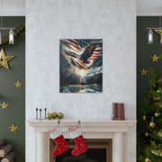 Spirit Of Freedom Majestic Eagle American Flag Cross Canvas Wrap- Patriotic Wall Art-Home Decor-Ready To Hang