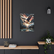 Spirit Of Freedom Majestic Eagle American Flag Cross Canvas Wrap- Patriotic Wall Art-Home Decor-Ready To Hang