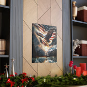 Spirit Of Freedom Majestic Eagle American Flag Cross Canvas Wrap- Patriotic Wall Art-Home Decor-Ready To Hang