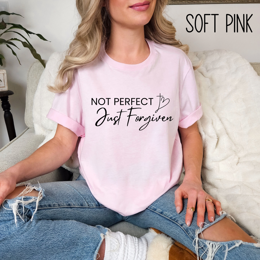 Not Perfect Just Forgiven Bella Canvas Unisex Jersey Short Sleeve Tee