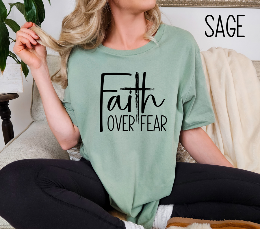 Faith Over Fear TShirt- Christian Shirt- Religious Apparel - Gift For Her- Bella Canvas Shirt