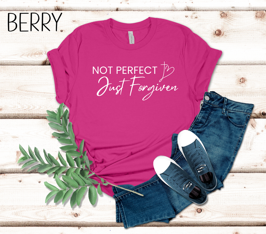 Not Perfect Just Forgiven Bella Canvas Unisex Jersey Short Sleeve Tee