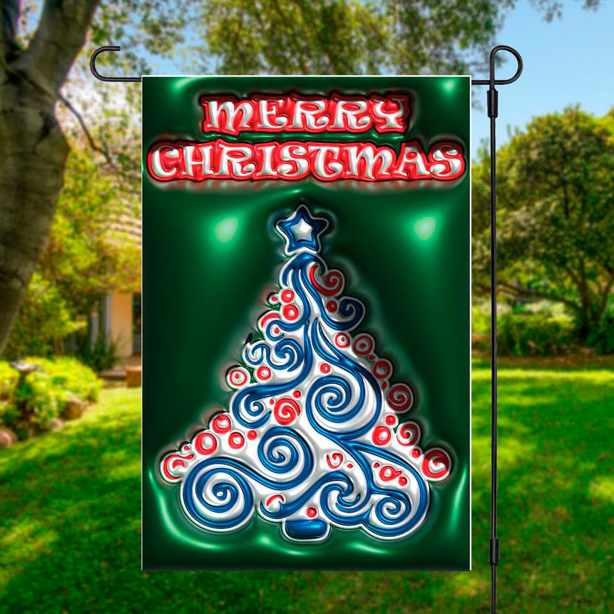 Choice of 3D Effect Merry Christmas Garden Flags