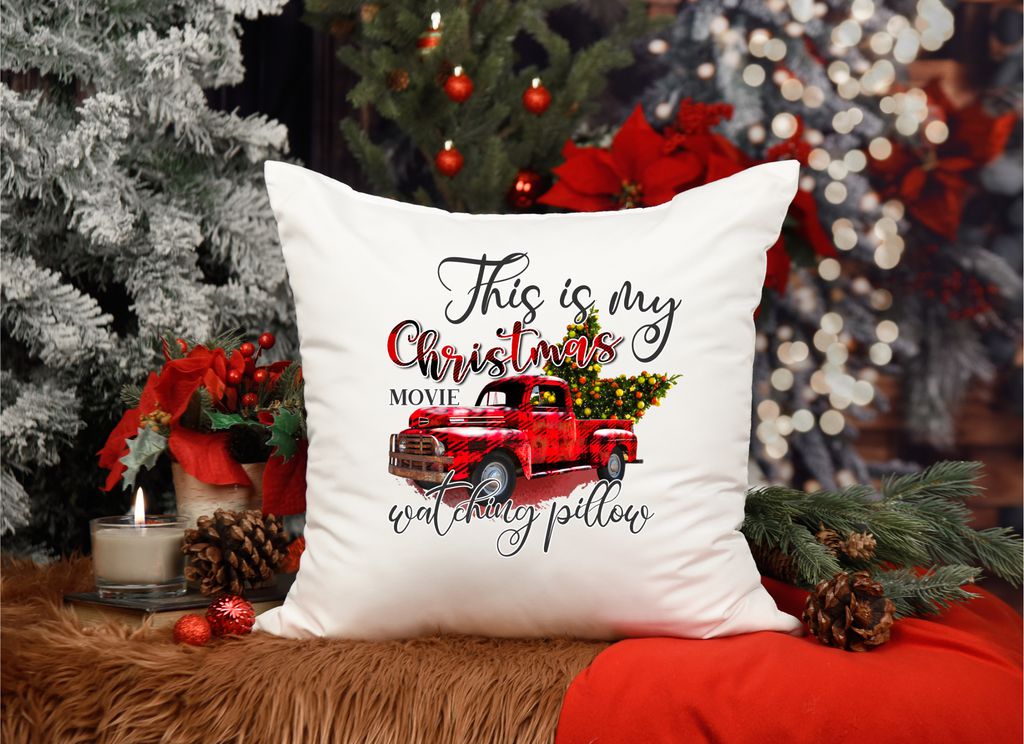 Christmas Movie Watching Pillow Cover