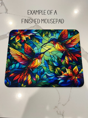 Stained Glass Hummingbirds Mousepad- Mouse pad for desk, Gift