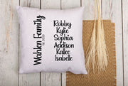 Family Names Pillow Cover