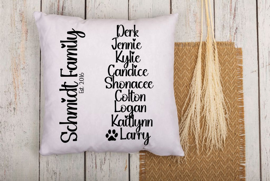 Family Names Pillow Cover