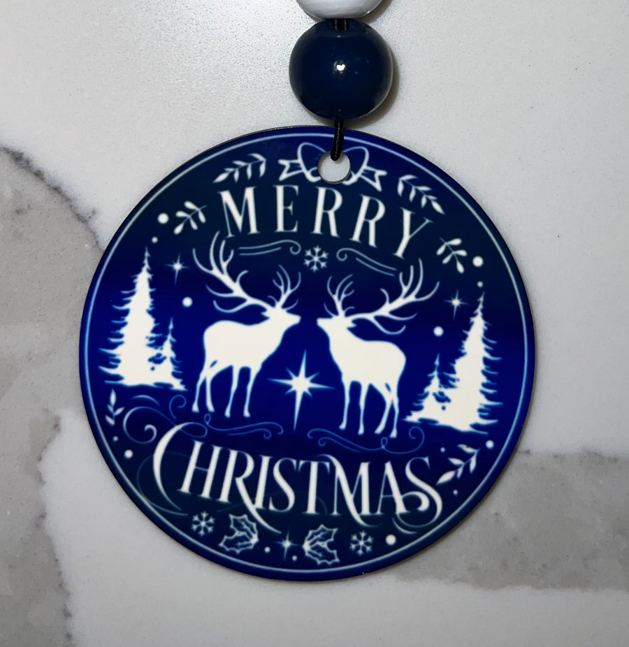 Merry Christmas with Reindeer Ornament