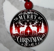 Merry Christmas with Reindeer Ornament