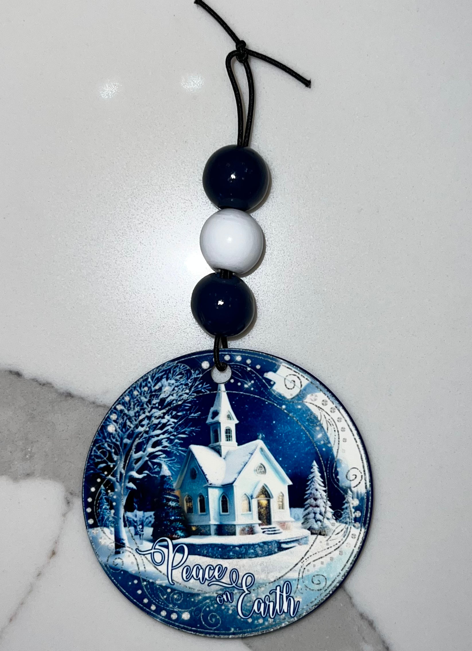 Peace On Earth with church Ornament