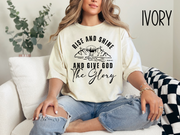 Rise and Shine Give God The Glory Bible Verse Shirt- Comfort Colors-Vintage Shirt- Religious Christian-Faith Based Apparel-Gift For Her