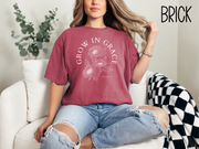 Grow In Grace Sunflower Bible Verse Shirt-Christian Religious Apparel-Gift for Her-Comfort Colors TShirt