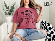 Rise and Shine Give God The Glory Bible Verse Shirt- Comfort Colors-Vintage Shirt- Religious Christian-Faith Based Apparel-Gift For Her