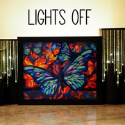 Blue Butterflies Stained Glass Look Light Box, LED Shadow Box, Night Light, Light Up Frame