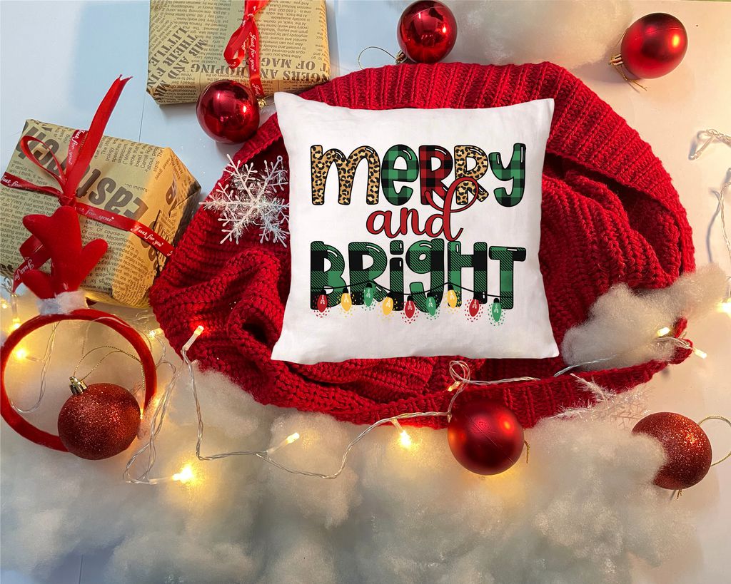 Merry & Bright Pillow Cover