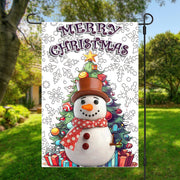 Merry Christmas Snowman Garden Flag