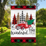Most Wonderful Time Of The Year with truck Garden Flag