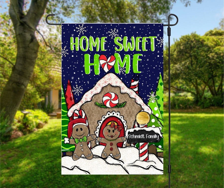 Home Sweet Home Gingerbread Garden Flag