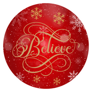 Red & Gold Believe Wreath Sign