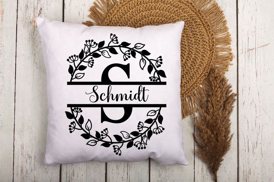 Split Monogram Pillow Cover