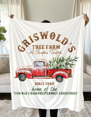 Griswold's Tree Farm Velveteen Plush Blanket, Christmas Movie Themed Blanket Gift, Christmas Winter Living Bedroom Decor