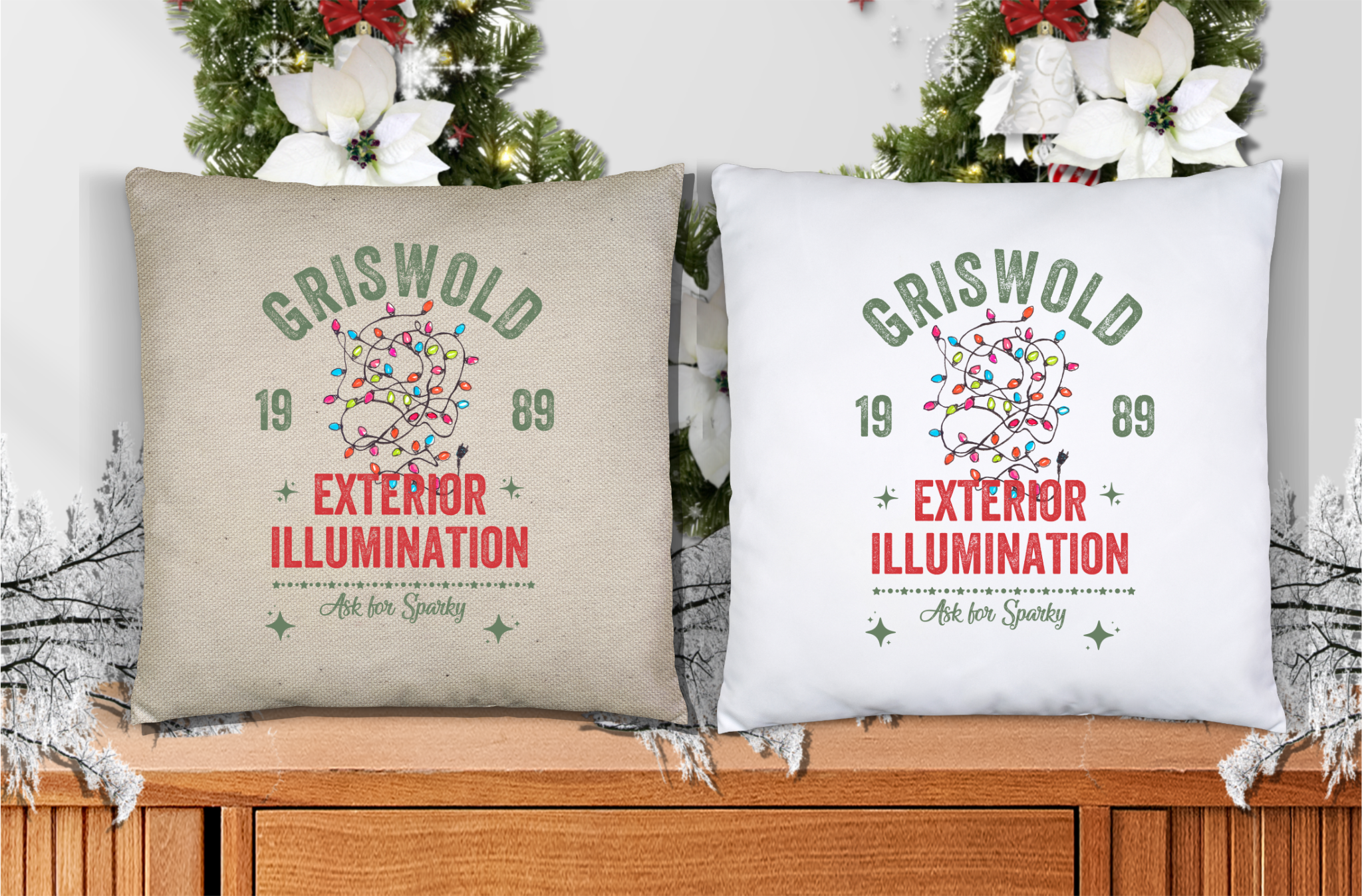 Griswold Exterior Illumination Throw Pillow Cover