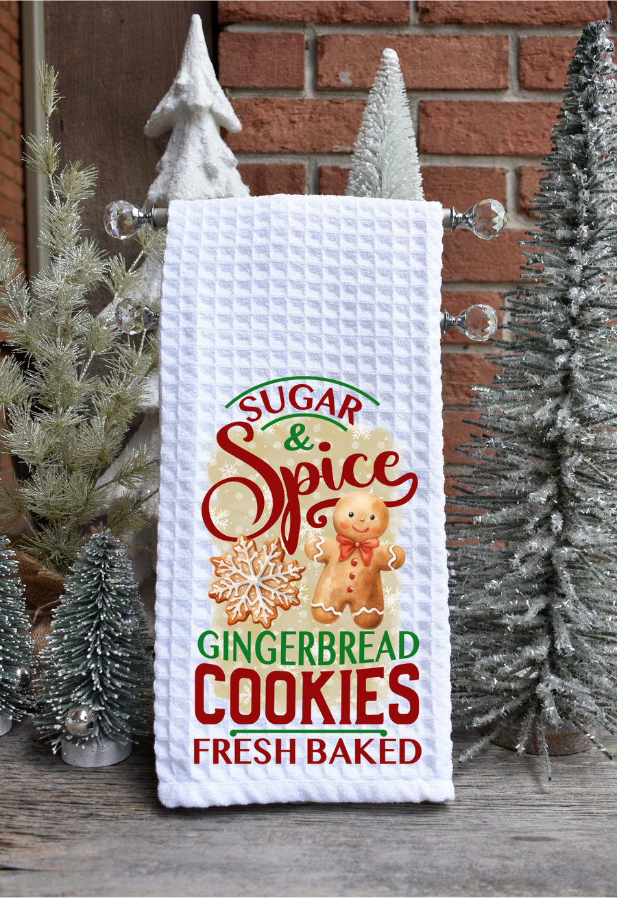 Sugar & Spice Gingerbread Cookies Kitchen Towel