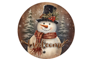 Welcome Snowman Wreath Sign