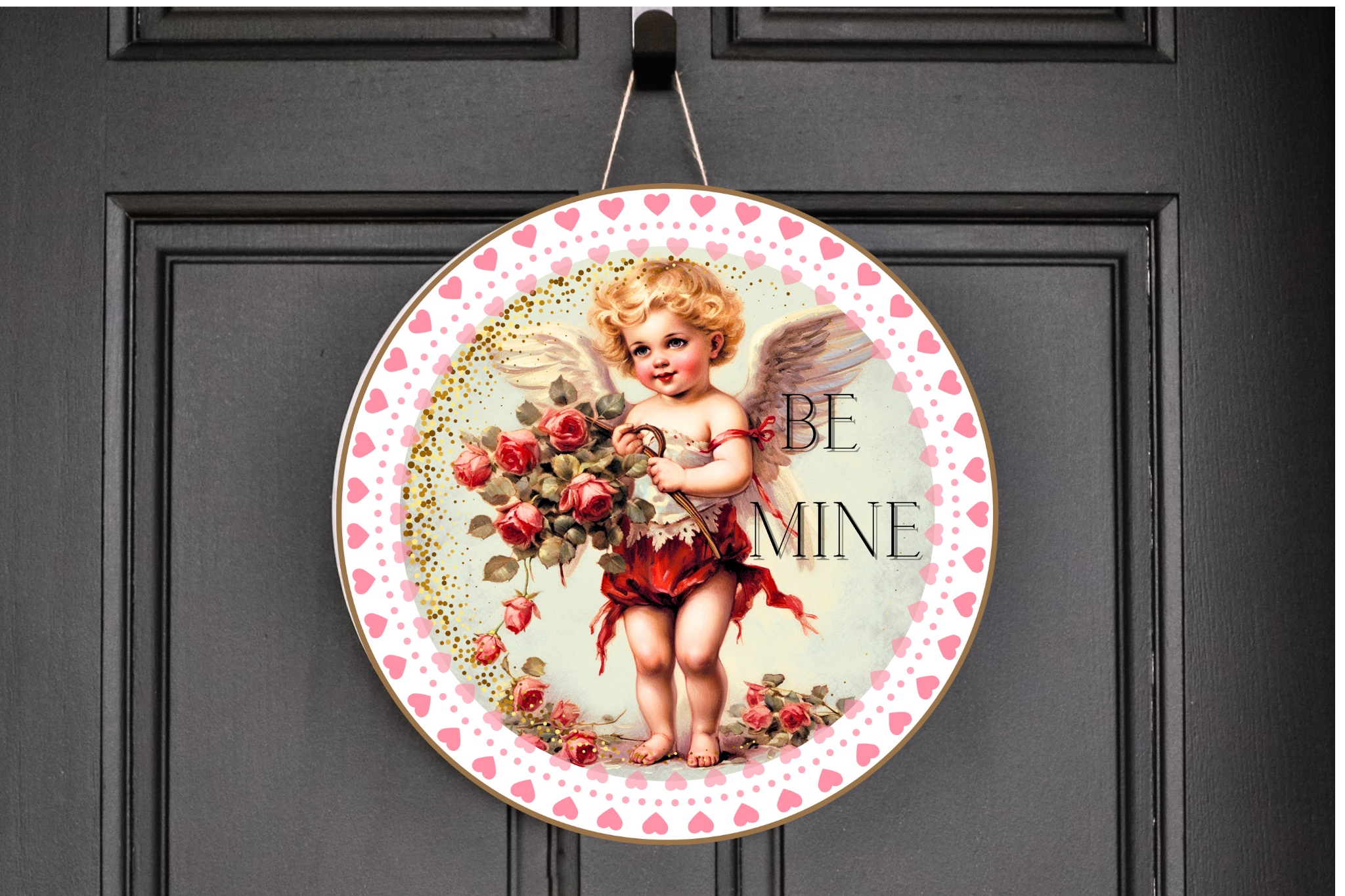 Be Mine Angel Wreath Sign