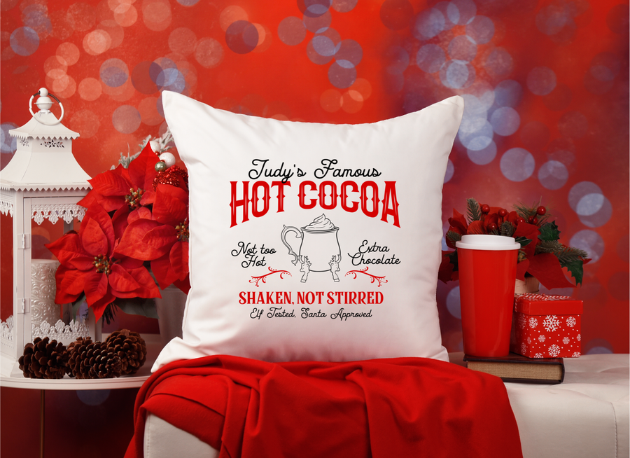 Judy's Famous Hot Cocoa Throw Pillow Cover