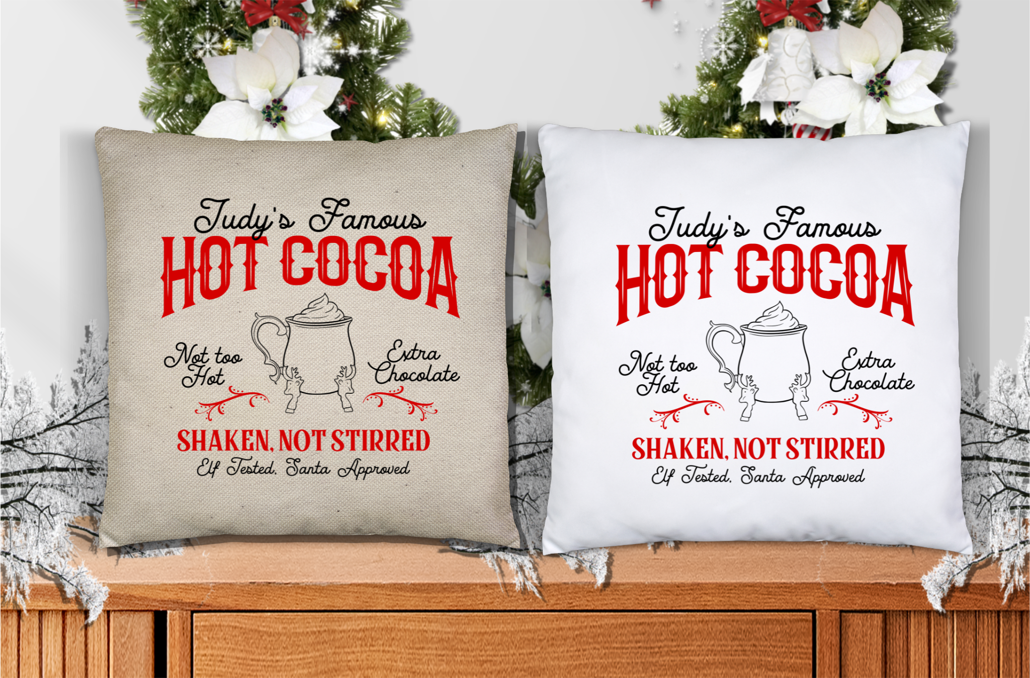 Judy's Famous Hot Cocoa Throw Pillow Cover