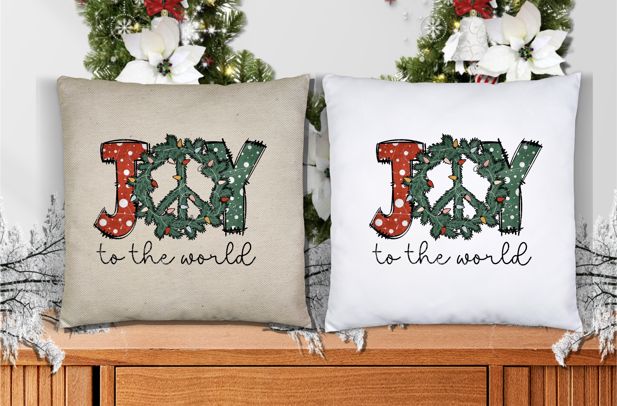 Joy To The World Throw Pillow Cover