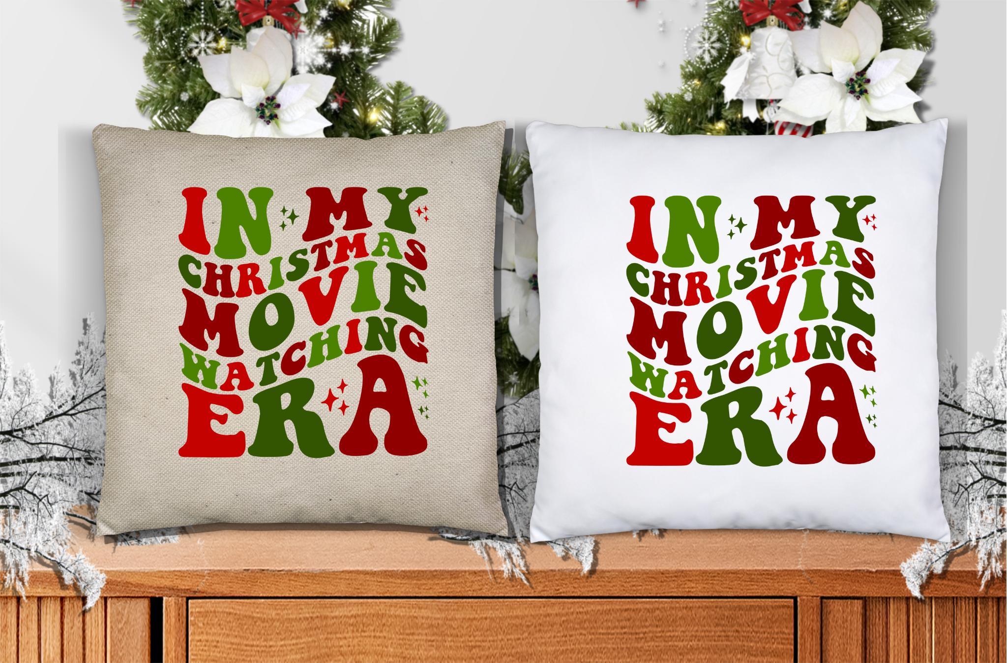 In My Christmas Movie Watching Era Throw Pillow Cover