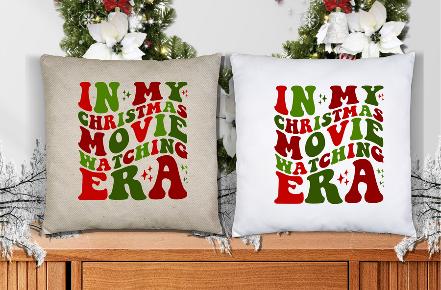 In My Christmas Movie Watching Era Throw Pillow Cover