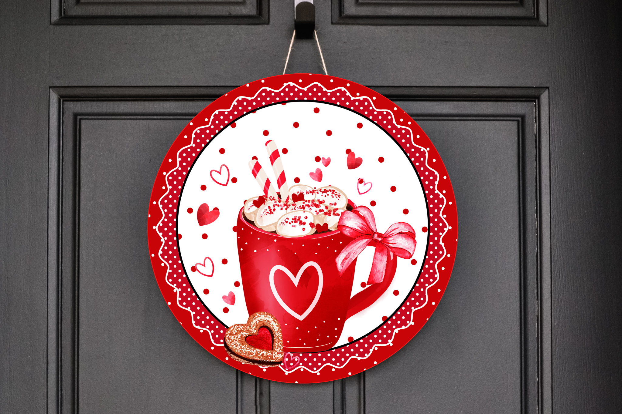 Valentine's Cup Wreath Sign