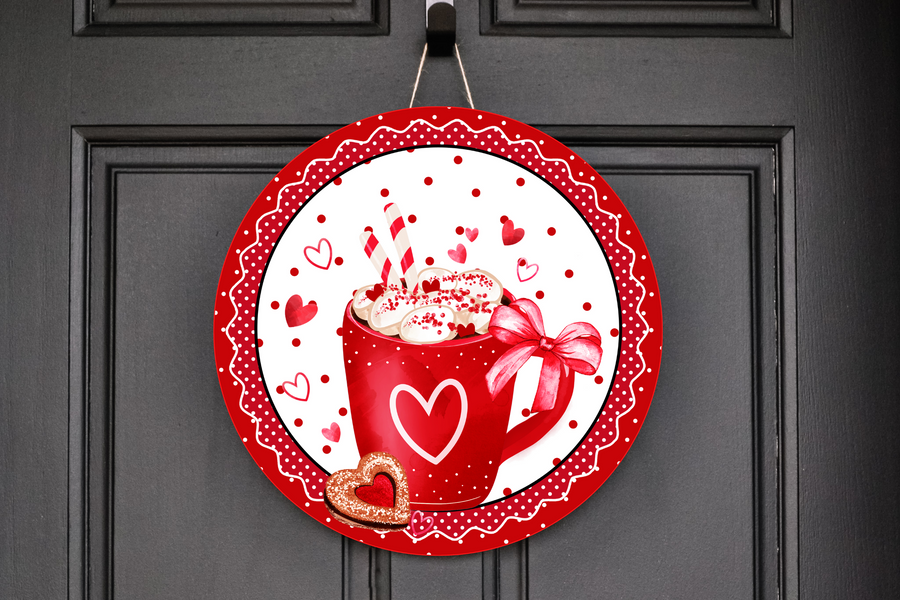 Valentine's Cup Wreath Sign
