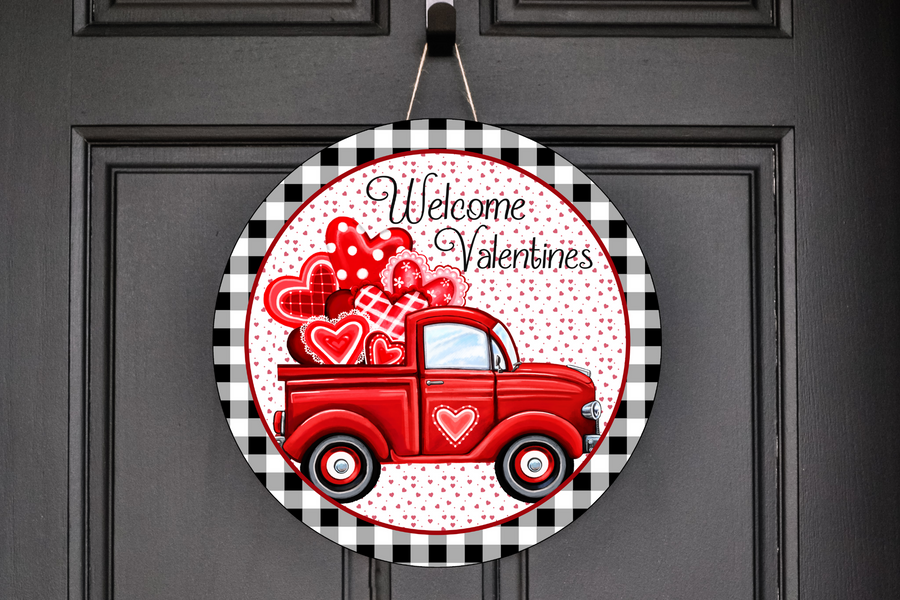 Welcome Valentine's Wreath Sign