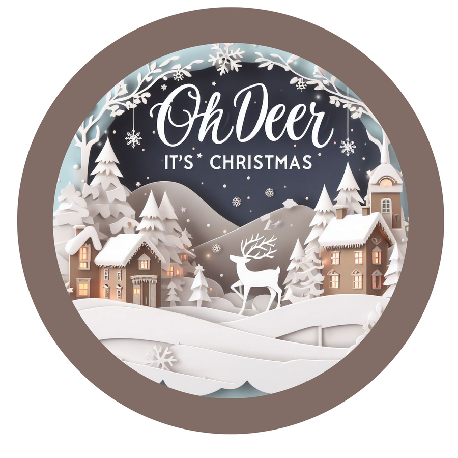 Oh Deer It' Christmas Wreath Sign/Aluminum Sign