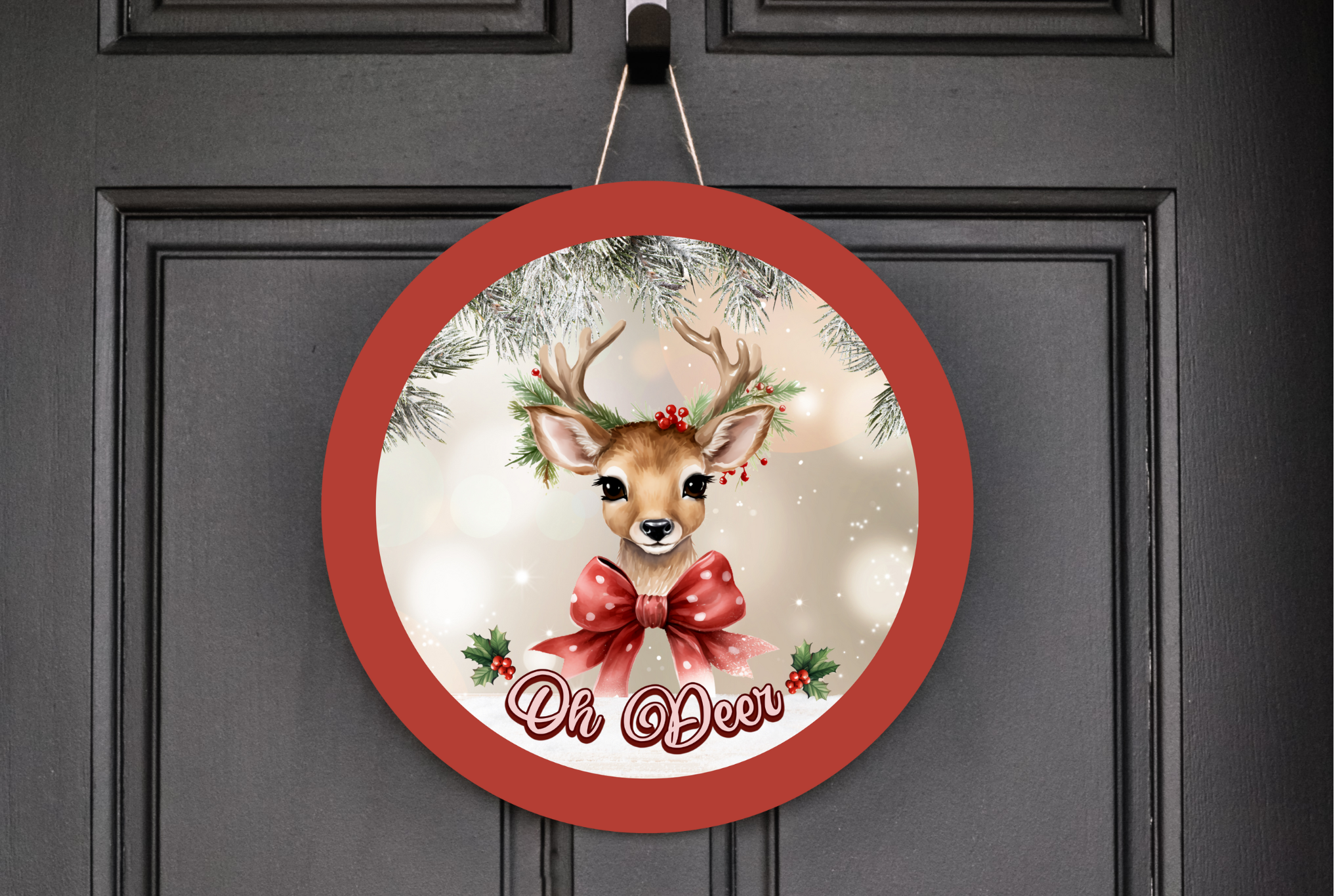 Oh Deer Wreath Sign/Aluminum Sign