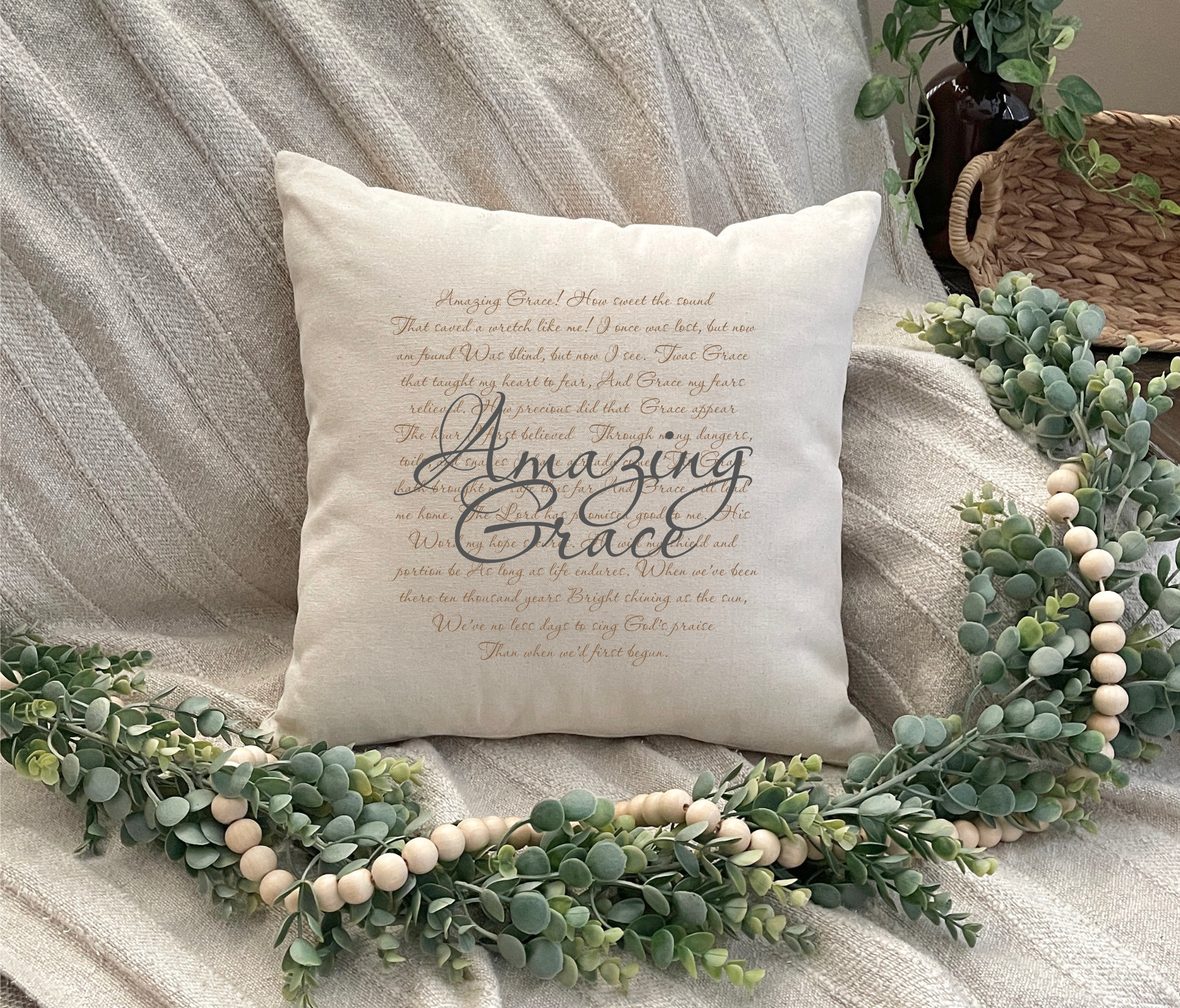 Amazing Grace Throw Pillow Cover