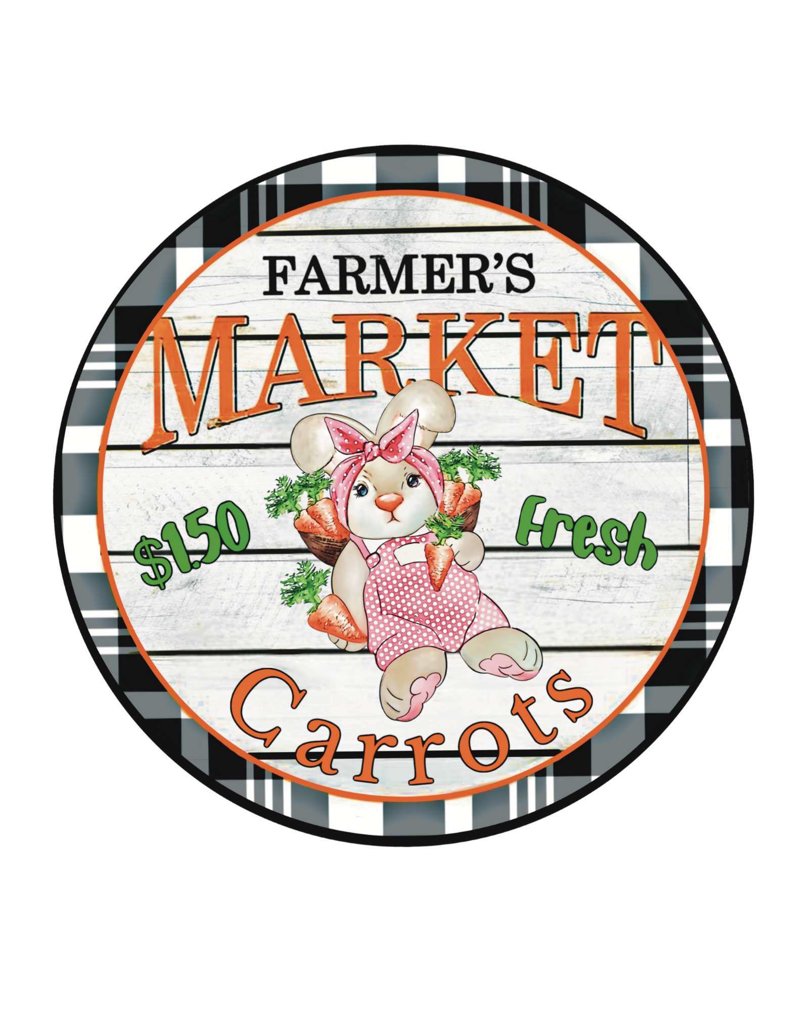 Farmers Market Bunny Wreath Sign