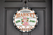Farmers Market Bunny Wreath Sign