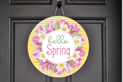 Hello Spring Wreath Sign
