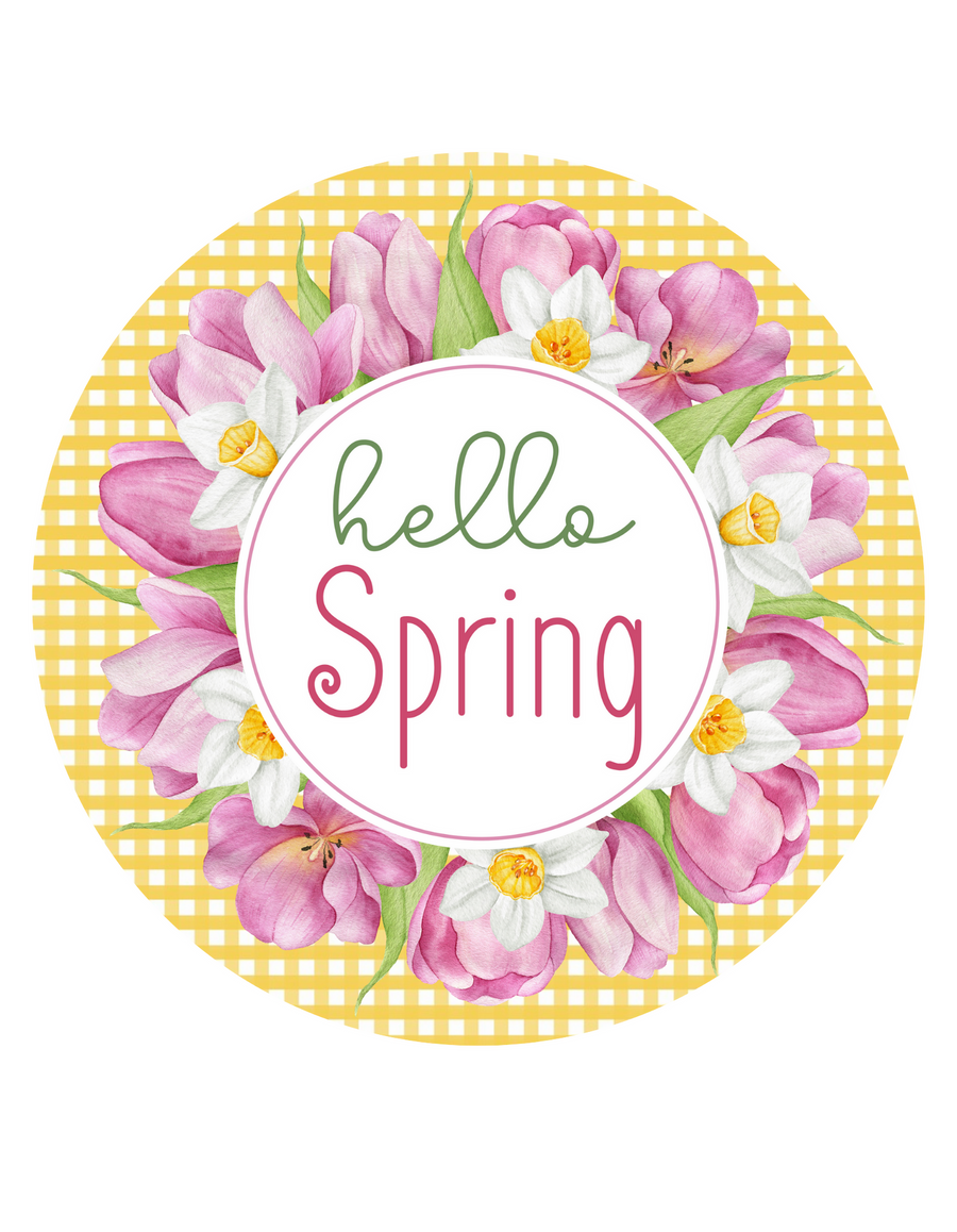 Hello Spring Wreath Sign