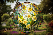 Stained Glass Daffodil Wind Spinner