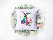 Watercolor Hummingbird Pillow Cover