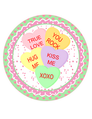 Valentine's Conversation Hearts Candy Wreath Sign