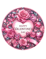 Happy Valentines Day with pink roses Wreath Sign