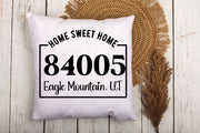 Zip Code Home Sweet Home Pillow Cover